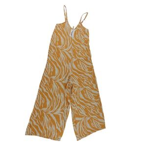 Jessica Simpson Orange Zebra Print Wide Leg Jumpsuit Womens Size XS